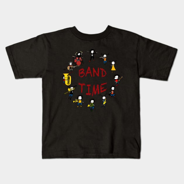 Band time Kids T-Shirt by Guastevi